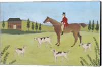 Framed Folk Art Fox Hunt IV