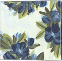 Framed 'Lush Indigo Blooms II' border=