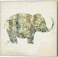 Framed 'Boho Elephant I' border=