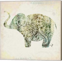 Framed 'Boho Elephant II' border=