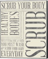 Framed 'Bath Reminders in Gray II' border=