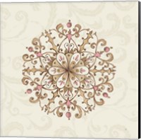 Framed 'Elegant Season Snowflake III Pink' border=