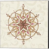 Framed 'Elegant Season Snowflake II Pink' border=