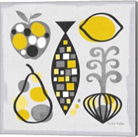 Framed 'Modern Kitchen Square III Yellow' border=