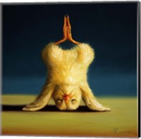 Framed 'Yoga Chick Lotus Headstand' border=