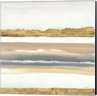 Framed 'Gold and Gray Sand IV' border=