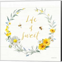 Framed 'Bees and Blooms - Life is Sweet Wreath' border=