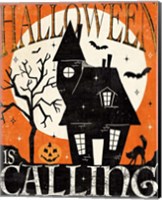 Framed 'Halloween is Calling III' border=