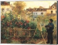 Framed Monet Painting in his Garden at Argenteuil, c.1873