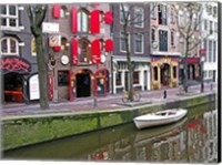 Framed White Boat in Red Light District