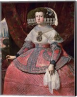 Framed Queen Maria Anna of Spain in a red dress