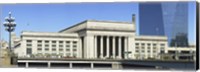 Framed Facade of a building at a railroad station, 30th Street Station, Schuylkill River, Philadelphia, Pennsylvania, USA