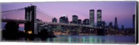 Framed Brooklyn Bridge at night, New York