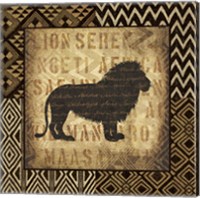 Framed 'African Wild Lion Border' border=