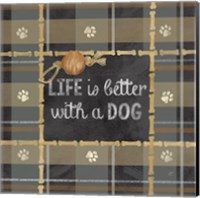 Framed Dog Sentiment Plaid II