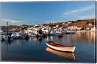 Framed Boats in harbor, Chora, Mykonos, Greece