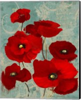 Framed 'Kindle's Poppies I Crop' border=