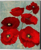 Framed 'Kindle's Poppies II' border=