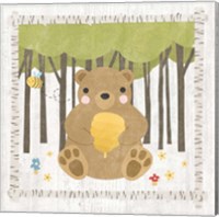 Framed 'Woodland Hideaway Bear' border=