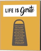 Framed 'Retro Kitchen I - Life Is Grate' border=