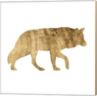 Framed 'Brushed Gold Animals IV' border=