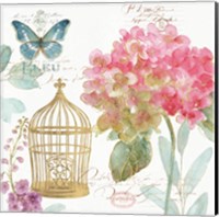 Framed 'Rainbow Seeds Floral Birdcage II' border=