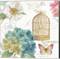 Framed 'Rainbow Seeds Floral Birdcage III' border=