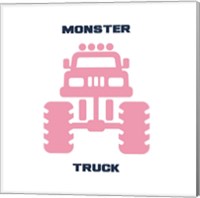 Framed 'Monster Truck Graphic Pink Part II' border=