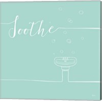 Framed 'Underline Bath VIII Teal' border=