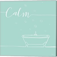 Framed 'Underline Bath VI Teal' border=