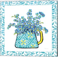 Framed 'Floral Teacup IV Vine Border' border=