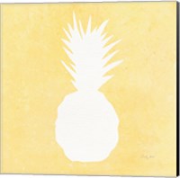 Framed 'Tropical Fun Pineapple Silhouette II' border=