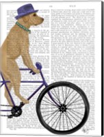 Framed Yellow Labrador on Bicycle