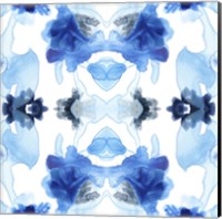 Framed 'Blue Kaleidoscope I' border=