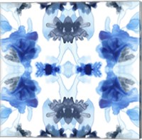 Framed 'Blue Kaleidoscope II' border=
