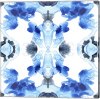 Framed 'Blue Kaleidoscope IV' border=