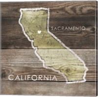 Framed 'California Rustic Map' border=