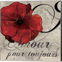 Framed 'Amour Toujours' border=