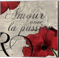 Framed 'Amour Passion' border=