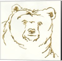 Framed 'Gilded Brown Bear' border=