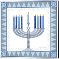 Framed 'Celebrating Hanukkah III' border=