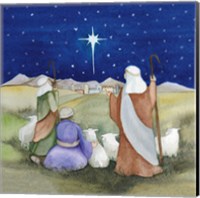 Framed 'Christmas in Bethlehem IV' border=