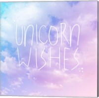 Framed 'Unicorn Wishes' border=