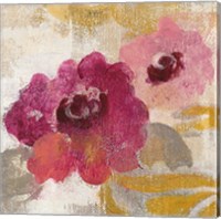 Framed 'Elegant Fresco Floral Gold Flower II' border=