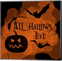 Framed 'All Hallows Eve Pumpkin' border=