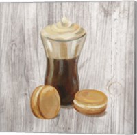 Framed 'Coffee Time I on Wood' border=