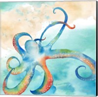 Framed 'Sea Splash Octopus' border=