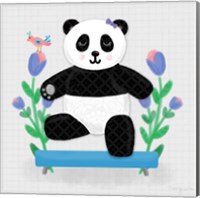 Framed 'Tumbling Pandas I' border=