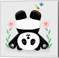 Framed 'Tumbling Pandas II' border=