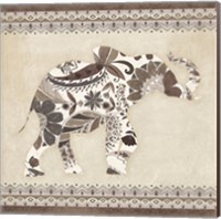 Framed 'Boho Elephant I Neutral' border=